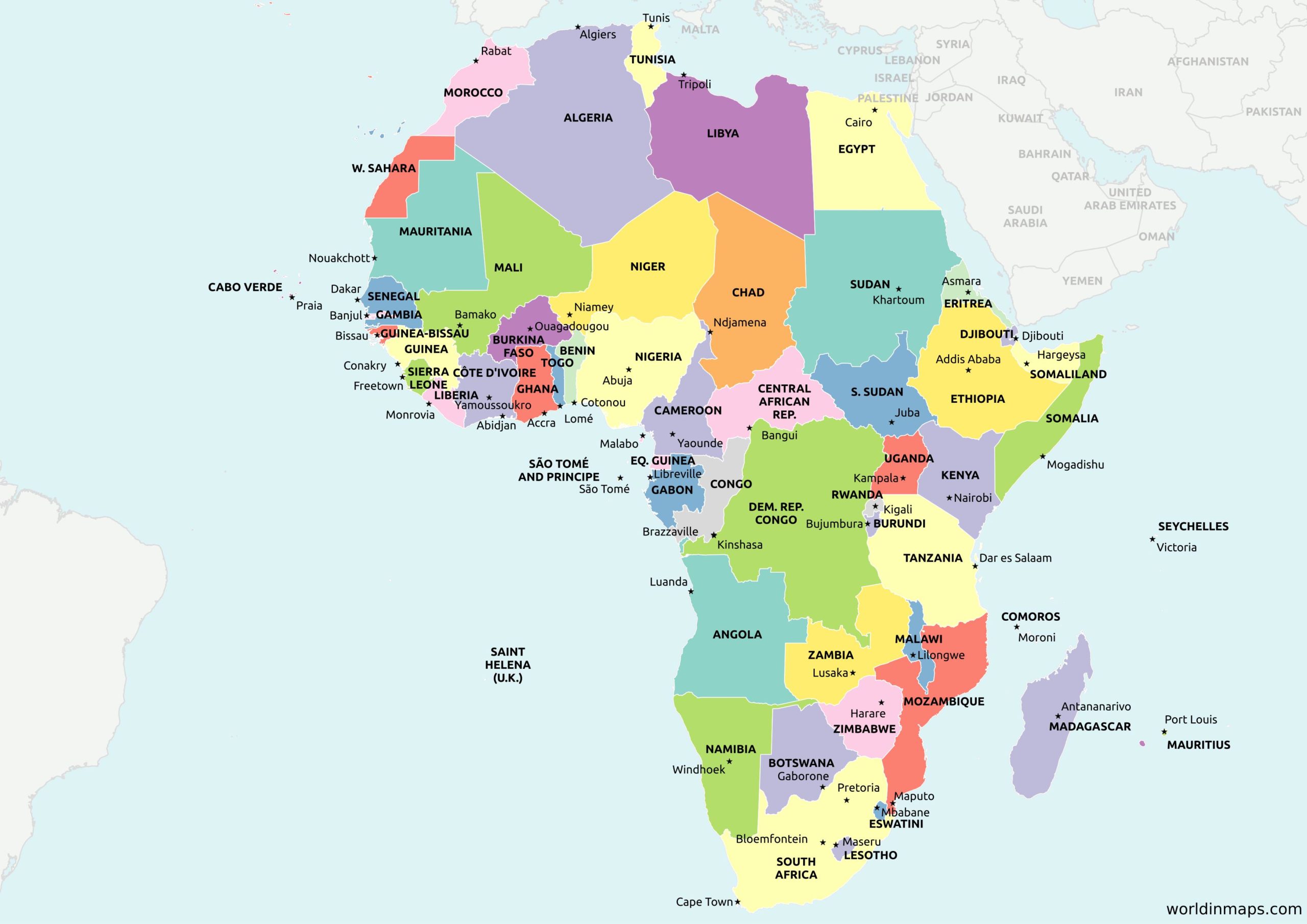 Political Map Of Africa Scaled 