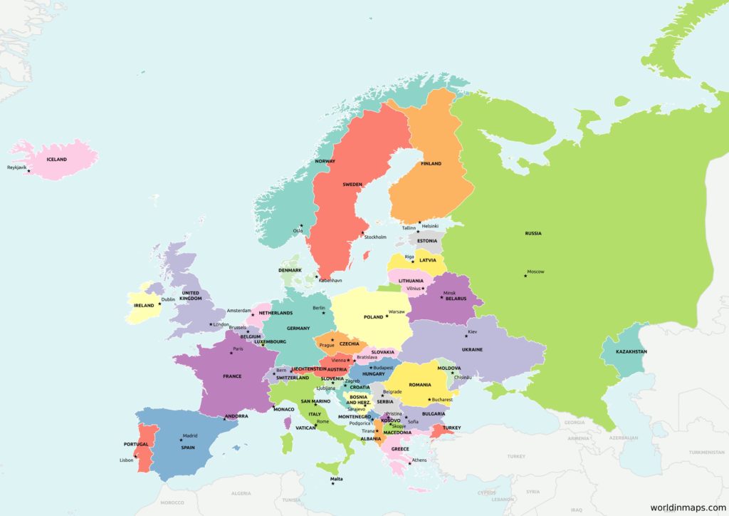 Political map of Europe