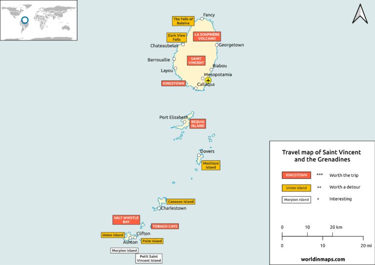 Saint Vincent and the Grenadines travel guide - World in maps