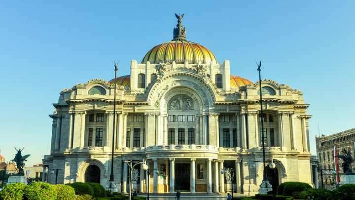 The Mexican Palace of Fine Arts (Palacio de Bellas Artes) in Mexico City