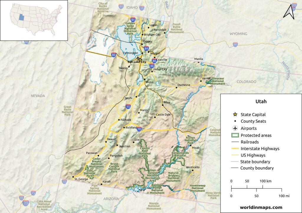 Map of Utah