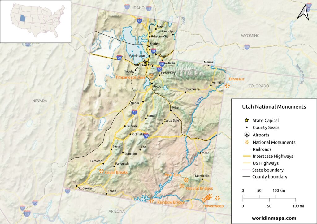 Utah national monuments map