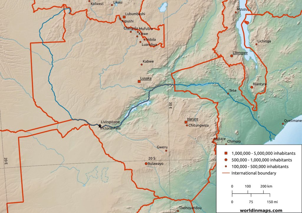 Zambezi river map