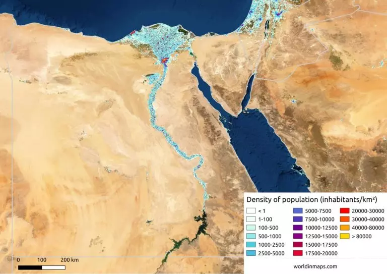 interactive map - Egypt density pop