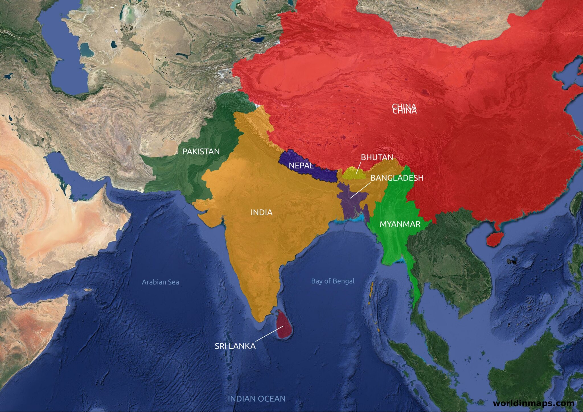 India Map In World Map