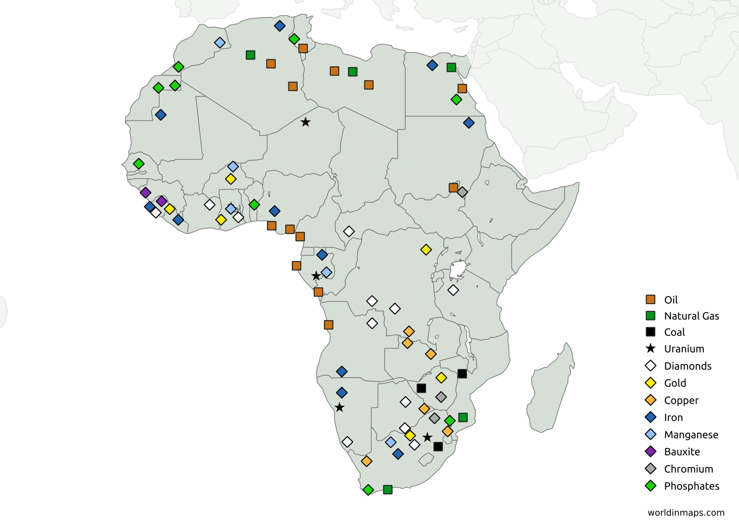 Economy Of Africa World In Maps   Map Natural Resources In Africa Scaled 