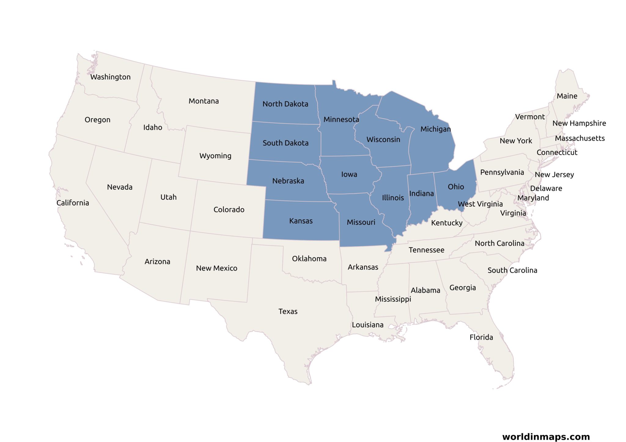 Midwest Midwestern United States World In Maps