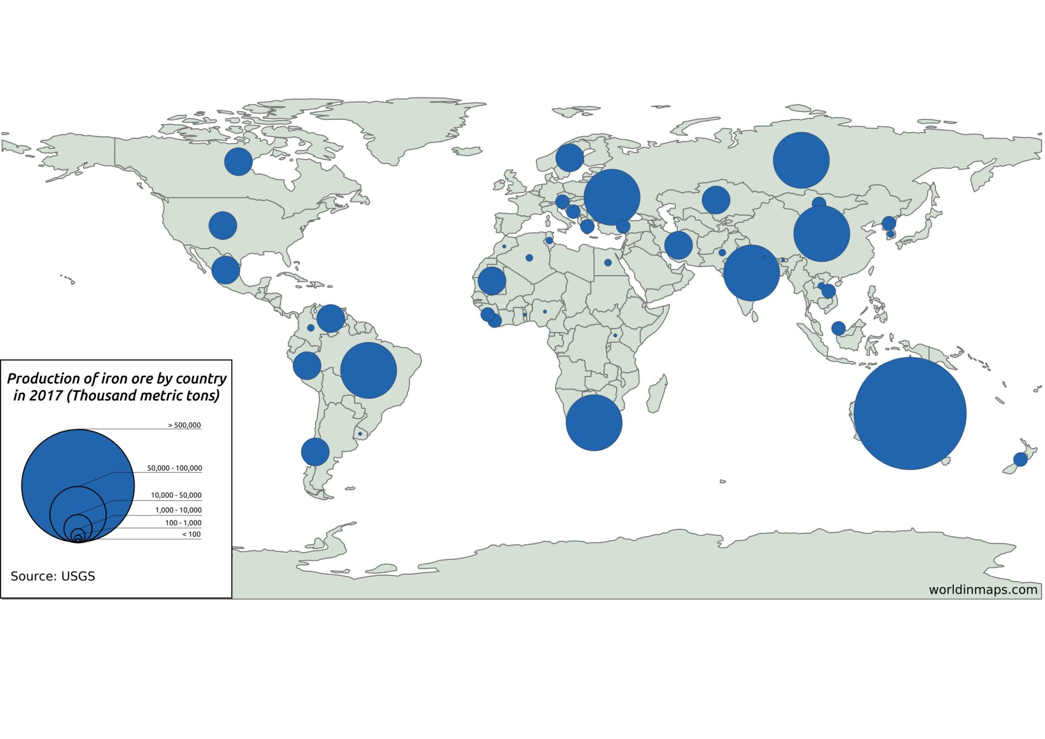 Iron Ore World In Maps   Map Of The Largest Producer Countries Of Iron Ore In The World 2048x1448 