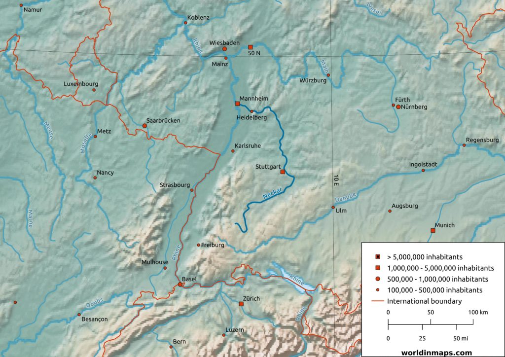 neckar river map
