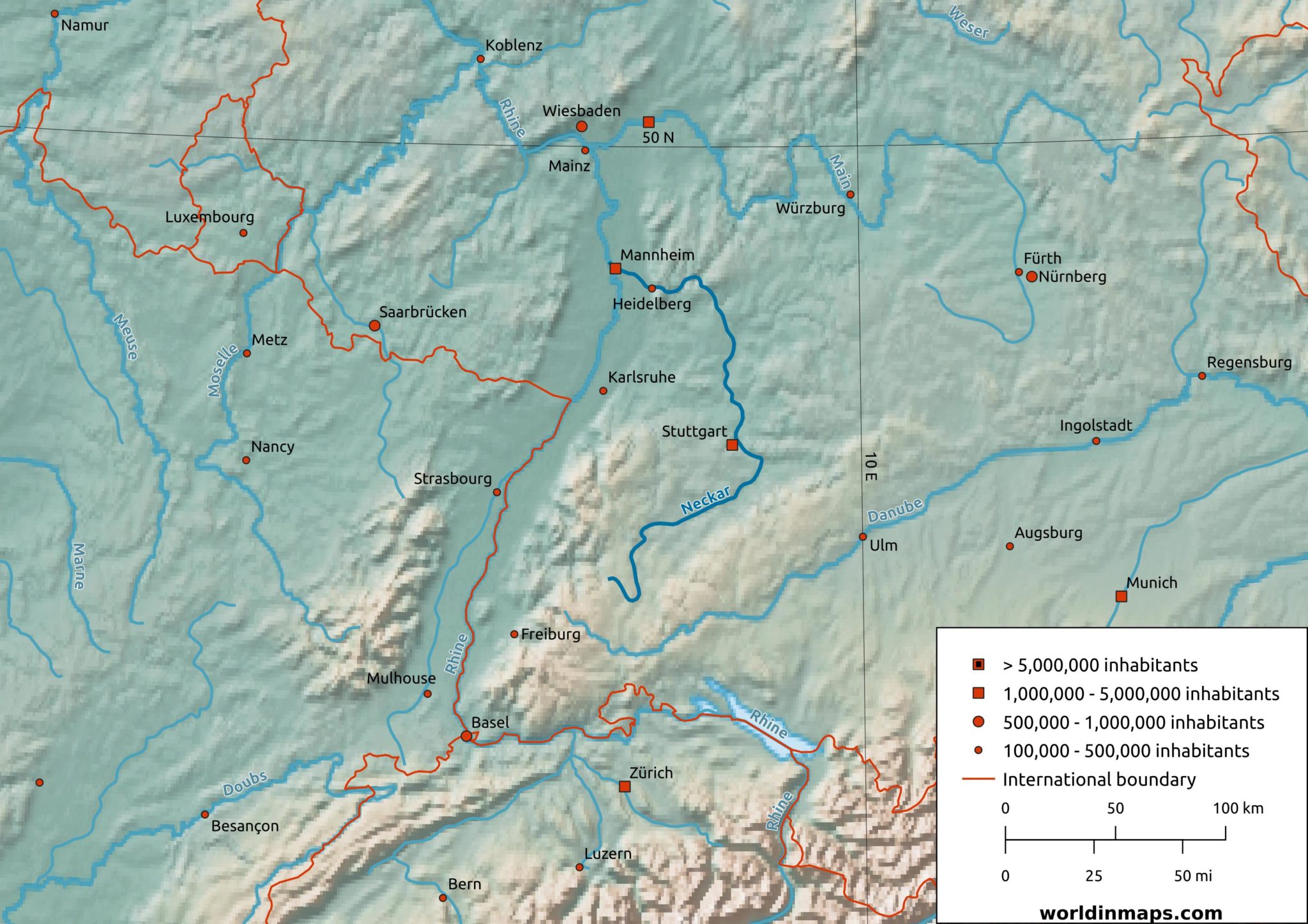 Neckar River Map 2048x1448 