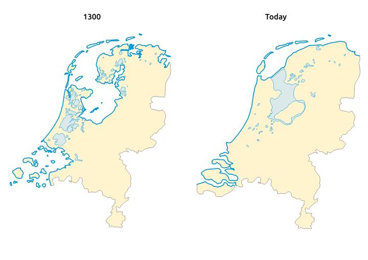 Netherlands reclaimed land map
