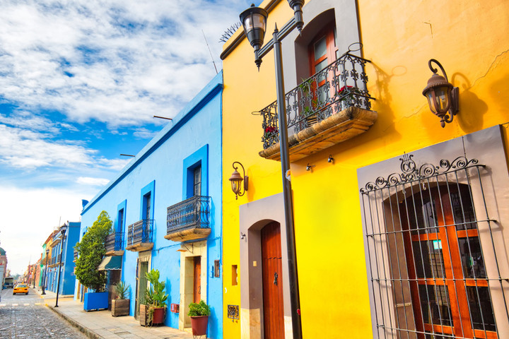 Picturesque streets of the old town and colorful colonial buildings of the historic center