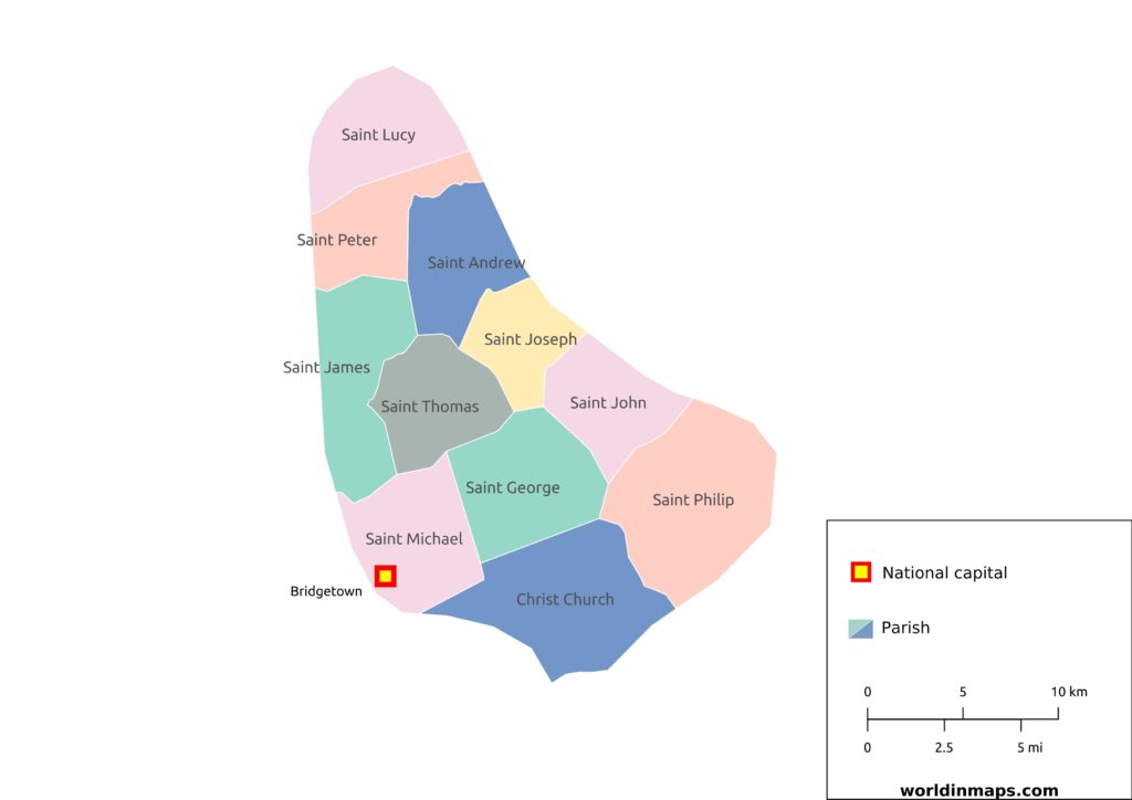 Map of Barbados