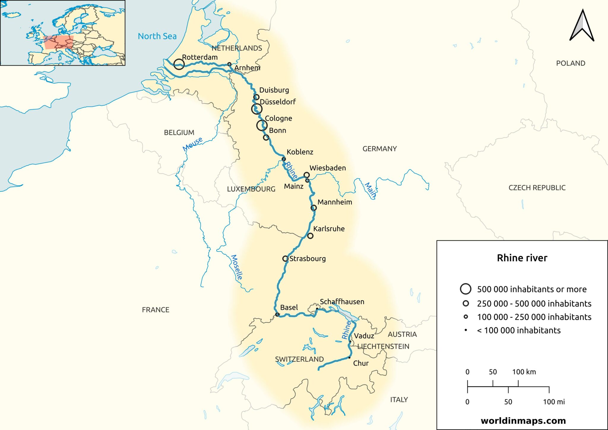 Rhine River Map 2048x1448 