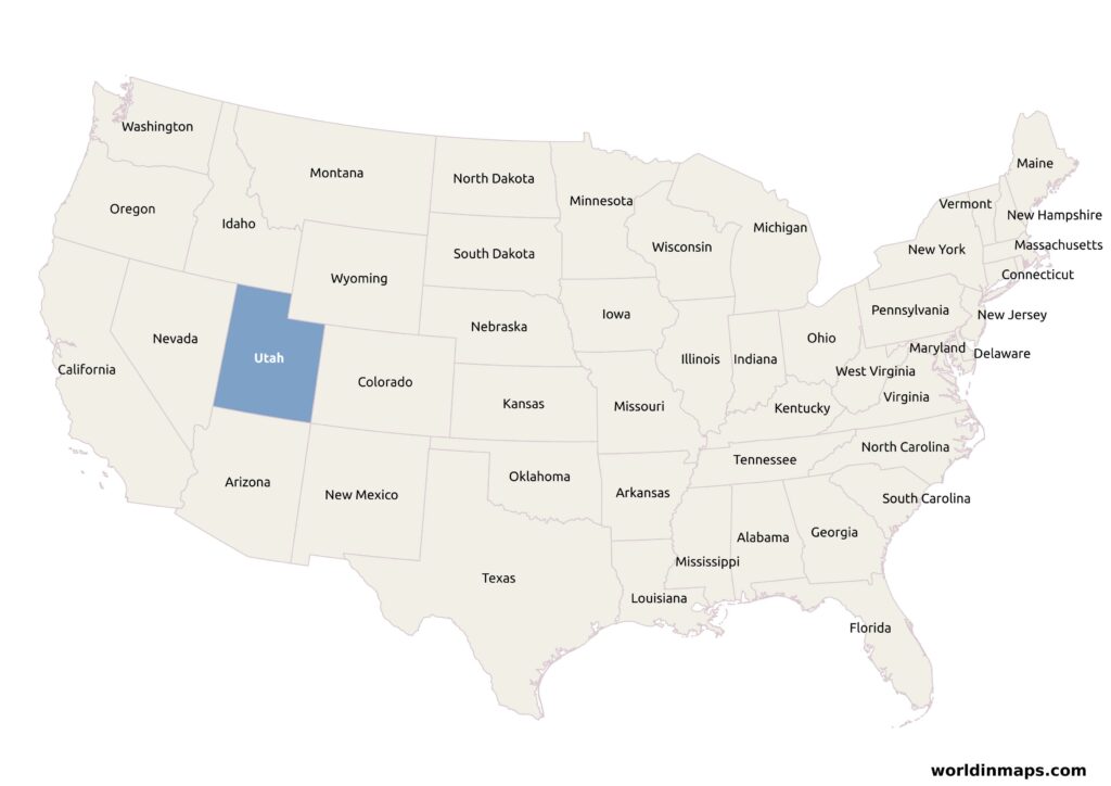 where is Utah located on the map