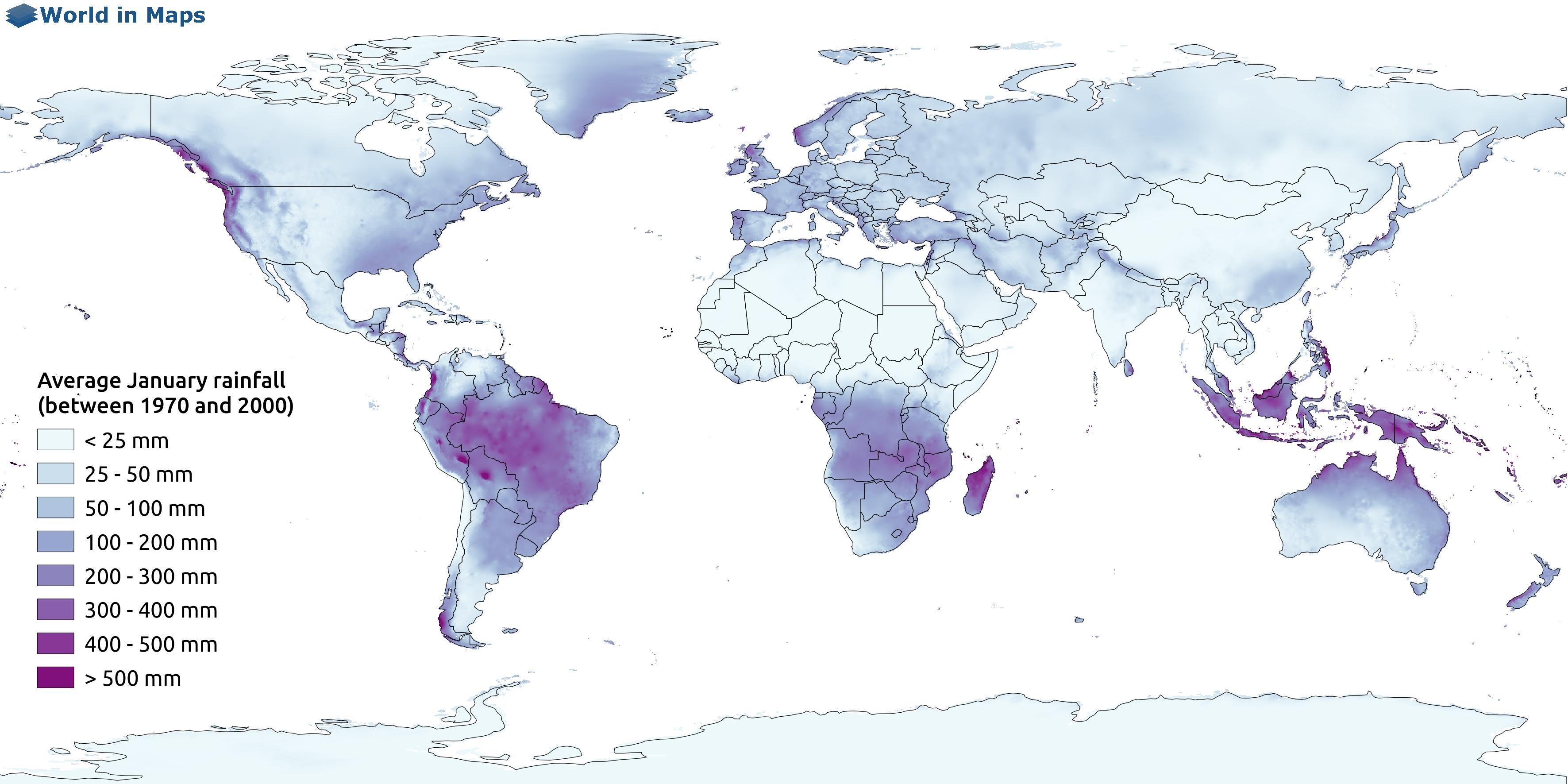 Distribution Of Rainfall In World Map Rainfall - World In Maps